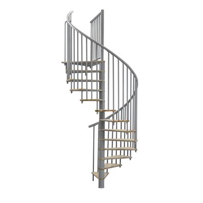 Minka Spindeltreppe Switch 36 - 295cm Geschosshoehe Eiche Grau 160cm Durchmesser
