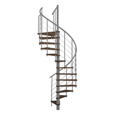 Minka Spindeltreppe Venezia Smart 38 - 305,5cm Geschosshoehe Walnuss Grau 140cm Durc