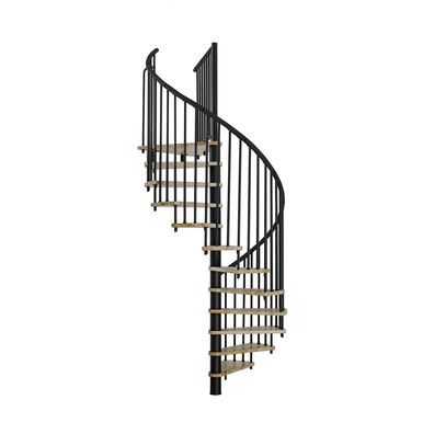 Minka Spindeltreppe Spiral Effect 38 - 305,5cm Geschosshoehe Eiche Schwarz 160cm Dur