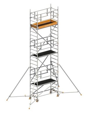 Layher Rollgeruest Uni Leicht P2 Safety Plus mit Doppelgelaender und ausziehbaren Ge