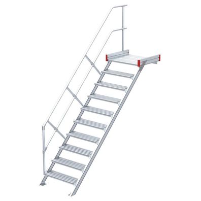 Euroline 511 Podesttreppe 45EUR 800mm Stufenbreite 10 Stufen Alu gerieft