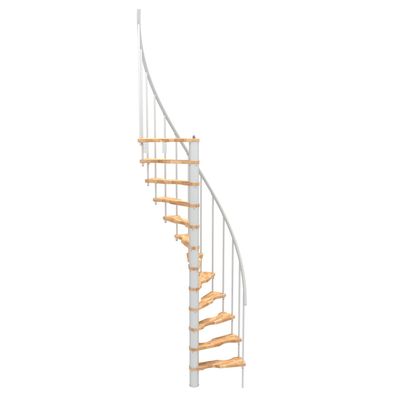 Minka Spindeltreppe Suono Smart 38 - 305,5cm Geschosshoehe Buche Weis fuer 120x68cm