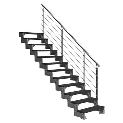 Dolle Ausentreppe Gardentop 216-264cm Geschosshoehe mit Trimax anthrazit 100cm breit