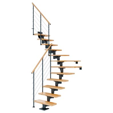 Dolle Mittelholmtreppe Cork Buche, lackiert 1/4 gewendelt 75 cm breit fuer GH 278 ?