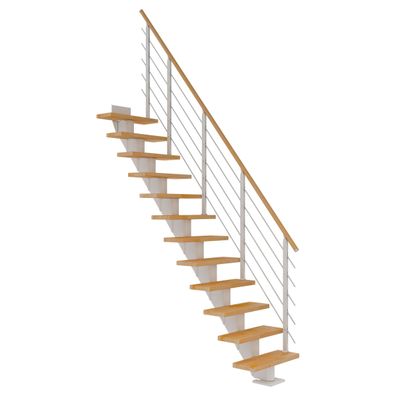 Dolle Mittelholmtreppe Frankfurt Gerade Buche, geoelt 65 cm breit fuer Geschosshoehe