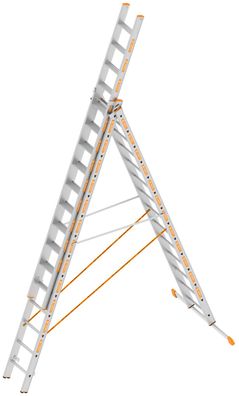 Layher TOPIC 1041 Allzweckleiter mit rutschhemmenden R12 3x14 Stufen