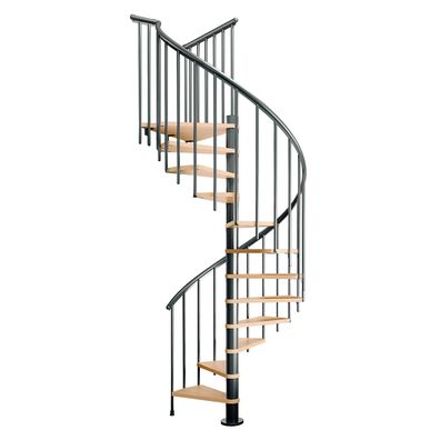 Dolle Spindeltreppe Montreal Buche/anthrazit 252-282cm Geschosshoehe Ø120cm
