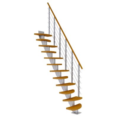 Dolle Mittelholmtreppe Berlin Eiche, geoelt 64 cm breit fuer Geschosshoehen 222 –