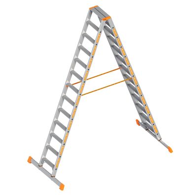 Layher Topic 1043 Stufenstehleiter 2x13 Stufen mit Traverse