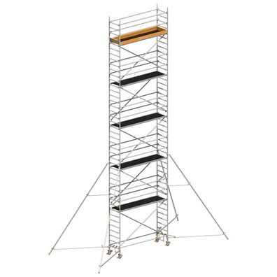 Layher Rollgeruest Uni Standard P2 mit Gerueststuetzen 5m, 12,20m AH