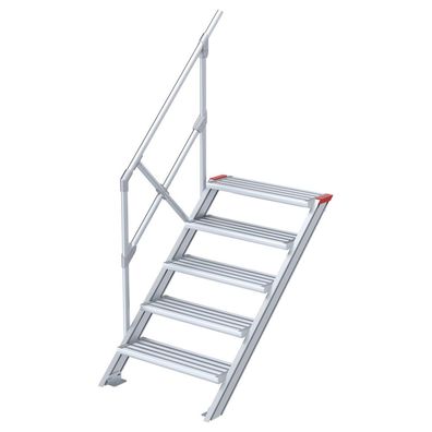 Euroline 510 Treppe 45EUR 800mm Stufenbreite 5 Stufen Alu gerieft