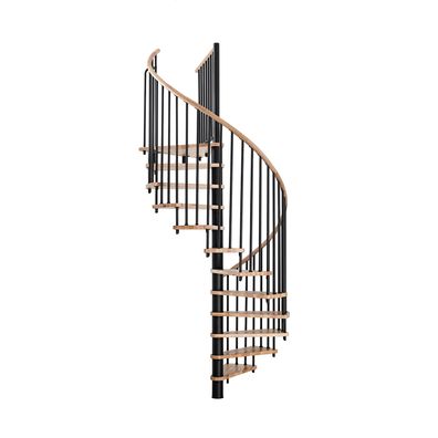 Minka Spindeltreppe Spiral Wood 38 - 305,5cm Geschosshoehe Buche Schwarz 160cm Durch