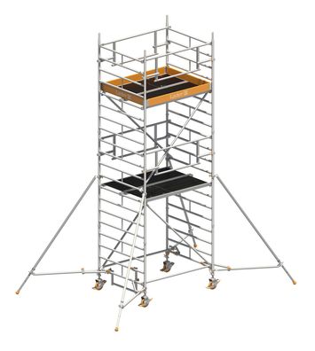 Layher Rollgeruest Uni Kompakt P2 Safety Plus mit Doppelgelaender und ausziehbaren G
