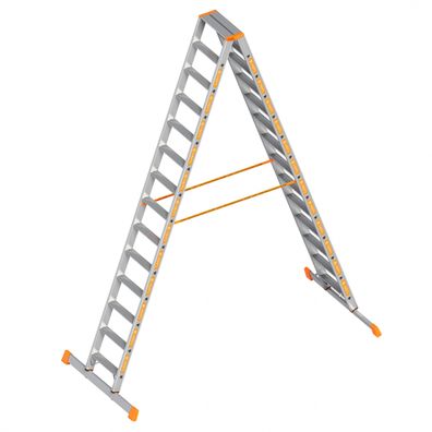 Layher Topic 1043 Stufenstehleiter 2x14 Stufen mit Traverse