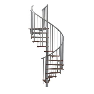 Minka Spindeltreppe Switch 36 - 295cm Geschosshoehe Walnuss Grau 120cm Durchmesser