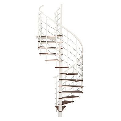 Minka Spindeltreppe Fusion 37 - 295cm Geschosshoehe Walnuss Weis 120cm Durchmesser