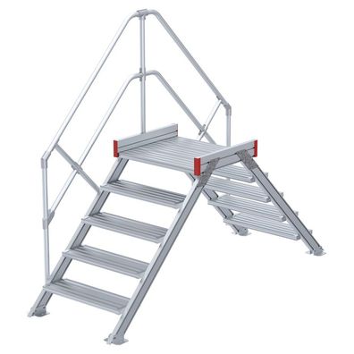 Euroline 512 Überstieg 45EUR 600mm Stufenbreite 2x5 Stufen Alu gerieft