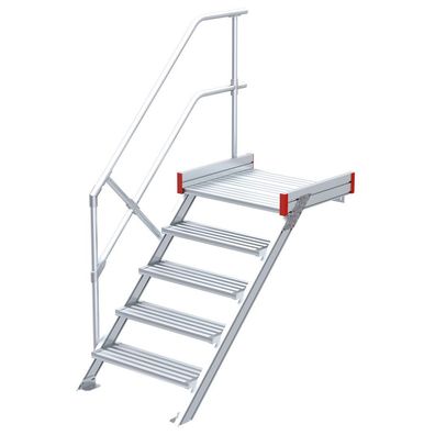 Euroline 511 Podesttreppe 45EUR 600mm Stufenbreite 5 Stufen Alu gerieft