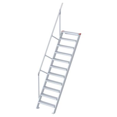 Euroline 510 Treppe 60EUR 800mm Stufenbreite 11 Stufen Alu gerieft