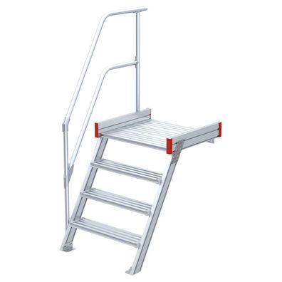 Euroline 511 Podesttreppe 60EUR 1000mm Stufenbreite 4 Stufen Alu gerieft
