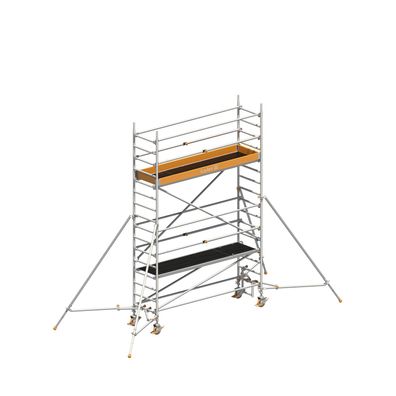 Layher Rollgeruest Uni Standard P2 mit Uni Telegelaender und ausziehbaren Gerueststu