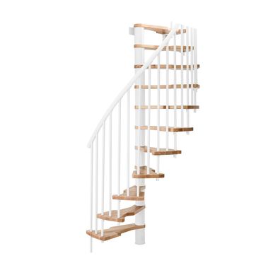 Minka Spindeltreppe Metallica Smart 38 - 305,5cm Geschosshoehe Buche Weis