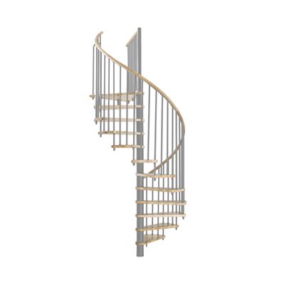 Minka Spindeltreppe Spiral Wood 38 - 305,5cm Geschosshoehe Eiche Grau 140cm Durchmes