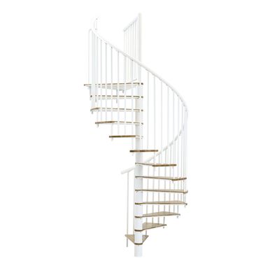 Minka Spindeltreppe Switch 36 - 295cm Geschosshoehe Eiche Weis 120cm Durchmesser