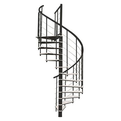 Minka Spindeltreppe Fusion 37 - 295cm Geschosshoehe Weis Schwarz 160cm Durchmesser