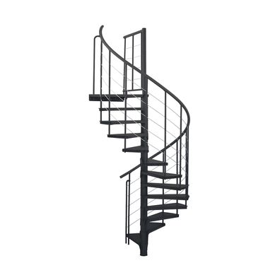 Minka Spindeltreppe Spino Smart 38 - 305,5cm Geschosshoehe Schwarz 160cm Durchmesser