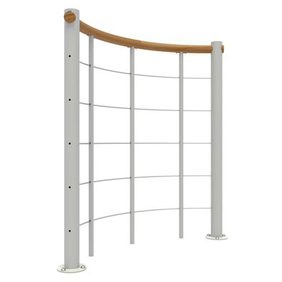 Minka Bruestungsgelaender mit Untergurten und Holz-Handlauf rund Eiche Weis 120cm