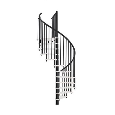 Minka Spindeltreppe Spiral Effect 38 - 305,5cm Geschosshoehe Weis Schwarz 120cm Durc