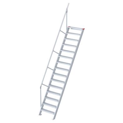 Euroline 510 Treppe 60EUR 1000mm Stufenbreite 15 Stufen Alu gerieft