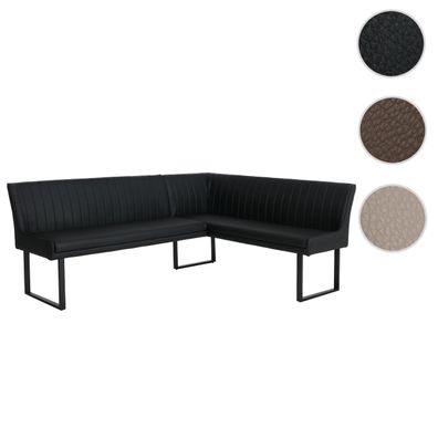Eckbank HWC-O82, Esszimmerbank Bank, Kunstleder Metall 210x159cm