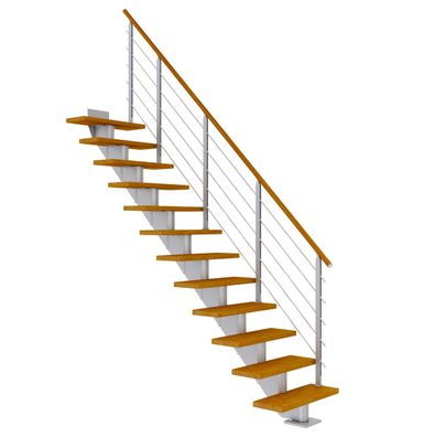 Dolle Mittelholmtreppe Hamburg Gerade Eiche, geoelt 75 cm breit fuer Geschosshoehen