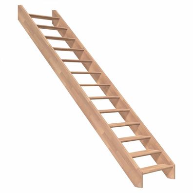 Dolle Raumspartreppe Paris ohne Setzstufen Buche versiegelt Treppenlauf gerade ohne