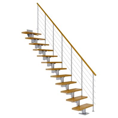 Dolle Mittelholmtreppe Cork Eiche, lackiert Gerade 75 cm breit fuer GH 259 – 315 c