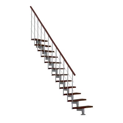 Minka Mittelholmtreppe Style 35 - 304cm Geschosshoehe Walnuss Grau