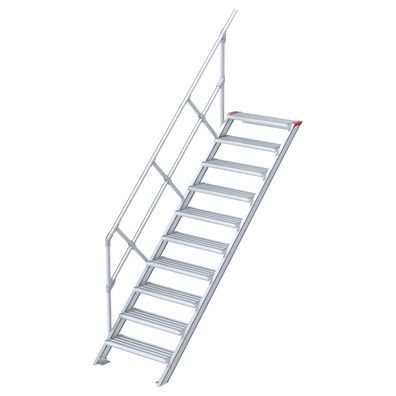 Euroline 510 Treppe 45EUR 800mm Stufenbreite 10 Stufen Alu gerieft