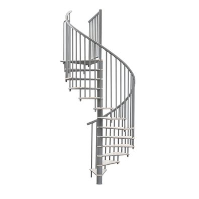 Minka Spindeltreppe Switch 36 - 295cm Geschosshoehe Weis Grau 160cm Durchmesser