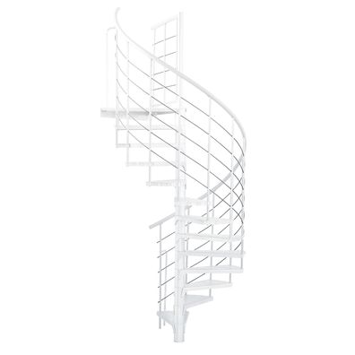 Minka Ausenspindeltreppe Spino Zink Color 38 - 305,5cm Geschosshoehe Weis 160cm Durc