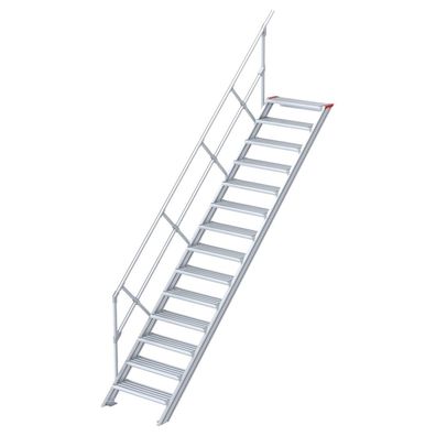 Euroline 510 Treppe 45EUR 1000mm Stufenbreite 14 Stufen Alu gerieft