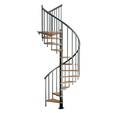 Dolle Spindeltreppe Montreal Eiche/anthrazit 252-282cm Geschosshoehe Ø140cm