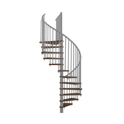 Minka Spindeltreppe Spiral Smart 38 - 305,5cm Geschosshoehe Walnuss Grau 160cm Durch