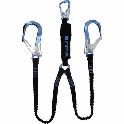Zarges Fall Protection doppeltes Verbindungsmittel Axic-Y Karabiner Geruesthaken Alu