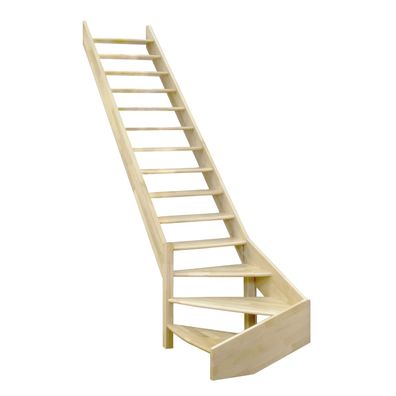 Minka Wangentreppe Classic Turn 300cm max. Geschosshoehe Fichte Rechtssgewendelt ohn