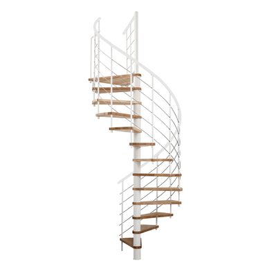 Minka Spindeltreppe Venezia Smart 38 - 305,5cm Geschosshoehe Buche Weis 160cm Durchm