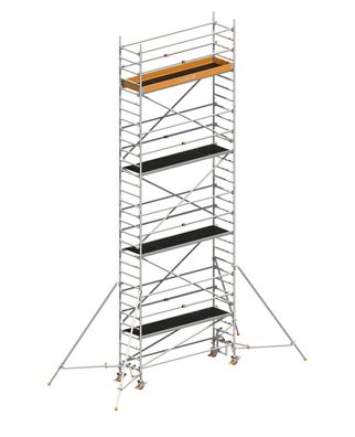 Layher Rollgeruest Uni Standard P2 mit Uni Telegelaender und ausziehbaren Gerueststu