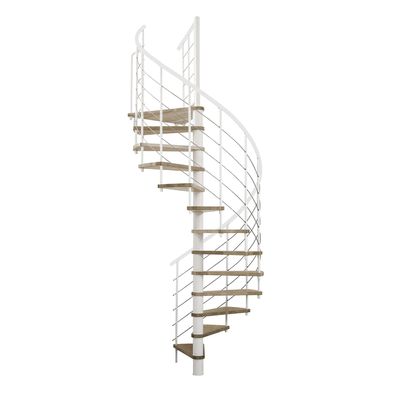 Minka Spindeltreppe Venezia Smart 38 - 305,5cm Geschosshoehe Eiche Weis 120cm Durchm