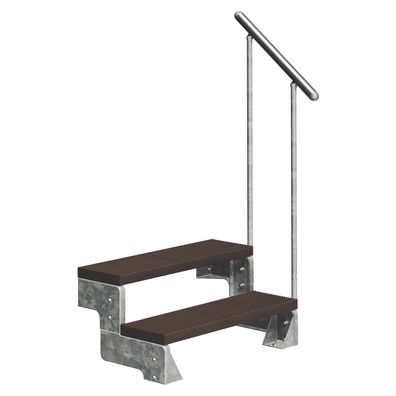 Dolle Ausentreppe Gardentop 36-44cm Geschosshoehe mit Trimax dunkelbraun 80cm breit